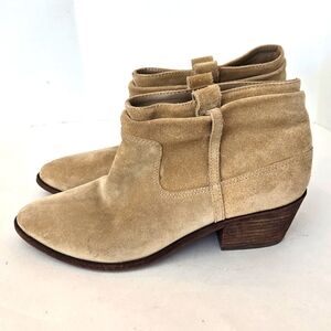 Joie cream color genuine suede leather ankle boots